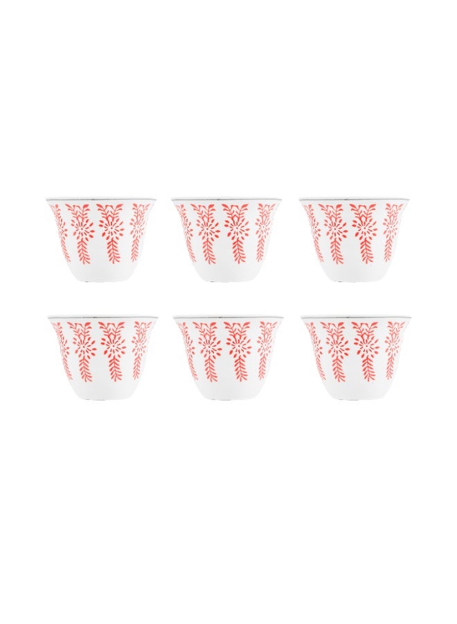 ALGHAFA Set of 6 decorative coffee cups 80ml , red color, from Alghafa - Image 5